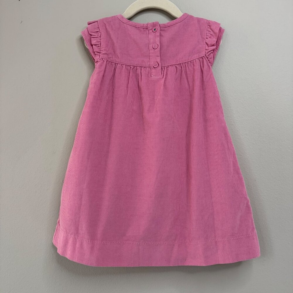 MINI BODEN Girls Corduroy Dress 2-3 2T 3T 98cm Pink Cord Floral Lining Toddler - Picture 2 of 8